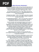 I. What Is Economic Globalization?: 1. Human Innovation - Refers To The Higher Productivity of People