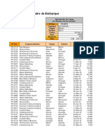 Cálculos en Un Cuadro de Embarque: Informaciòn de Carga Por Nùmero de Documento