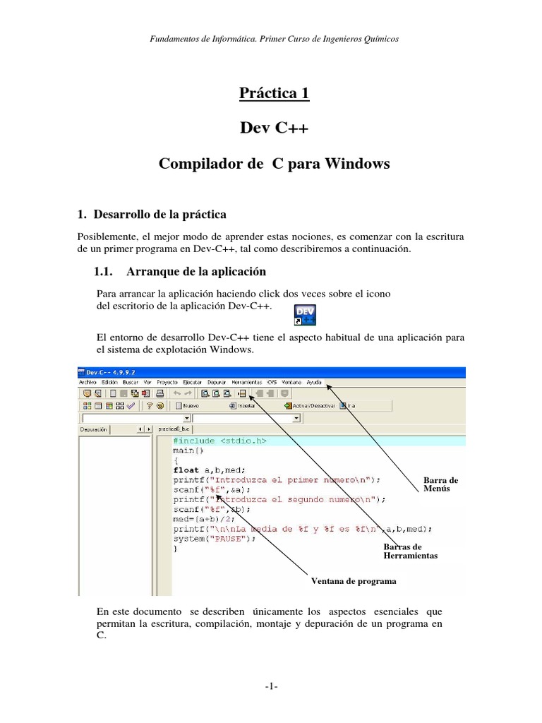 Manual de Practicas Dev C++ PDF | PDF | Programa de computadora ...