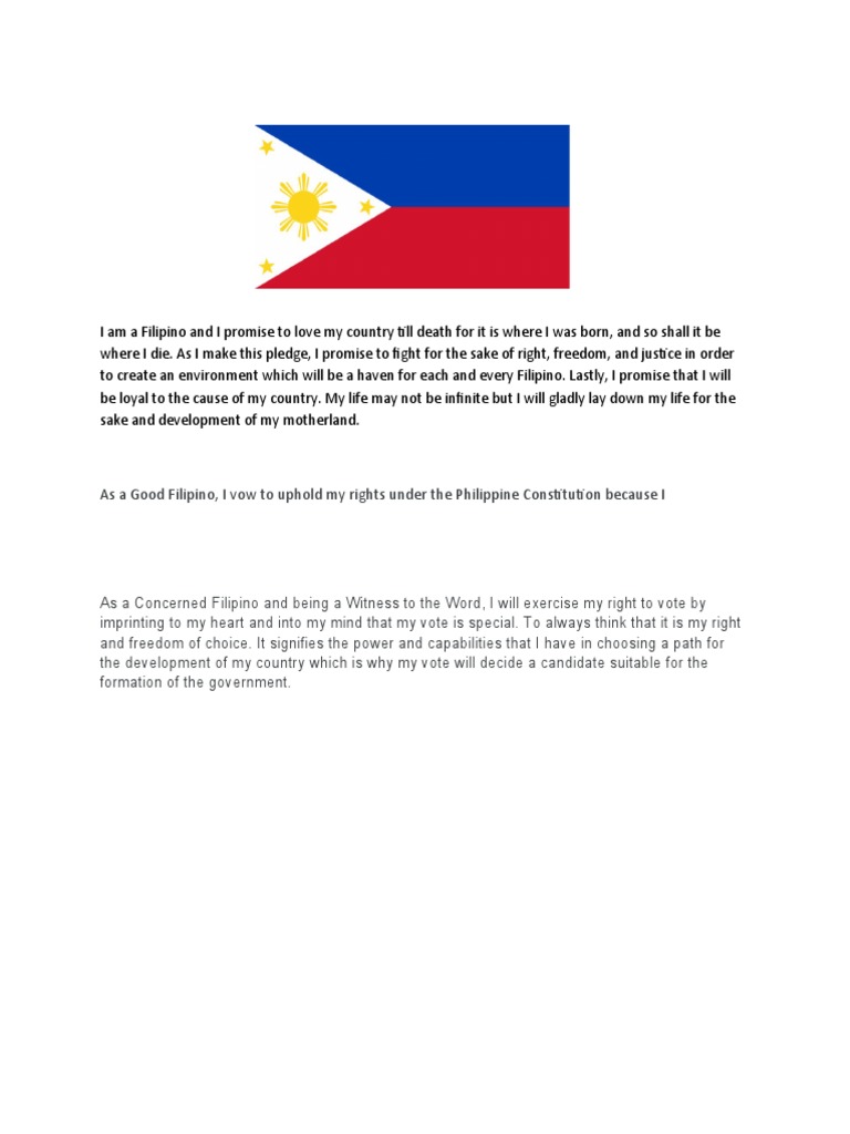 Filipino Pledge for Country and Justice | PDF | Politics