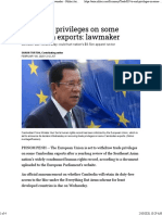 EU to Strip Some Cambodia Export Privileges