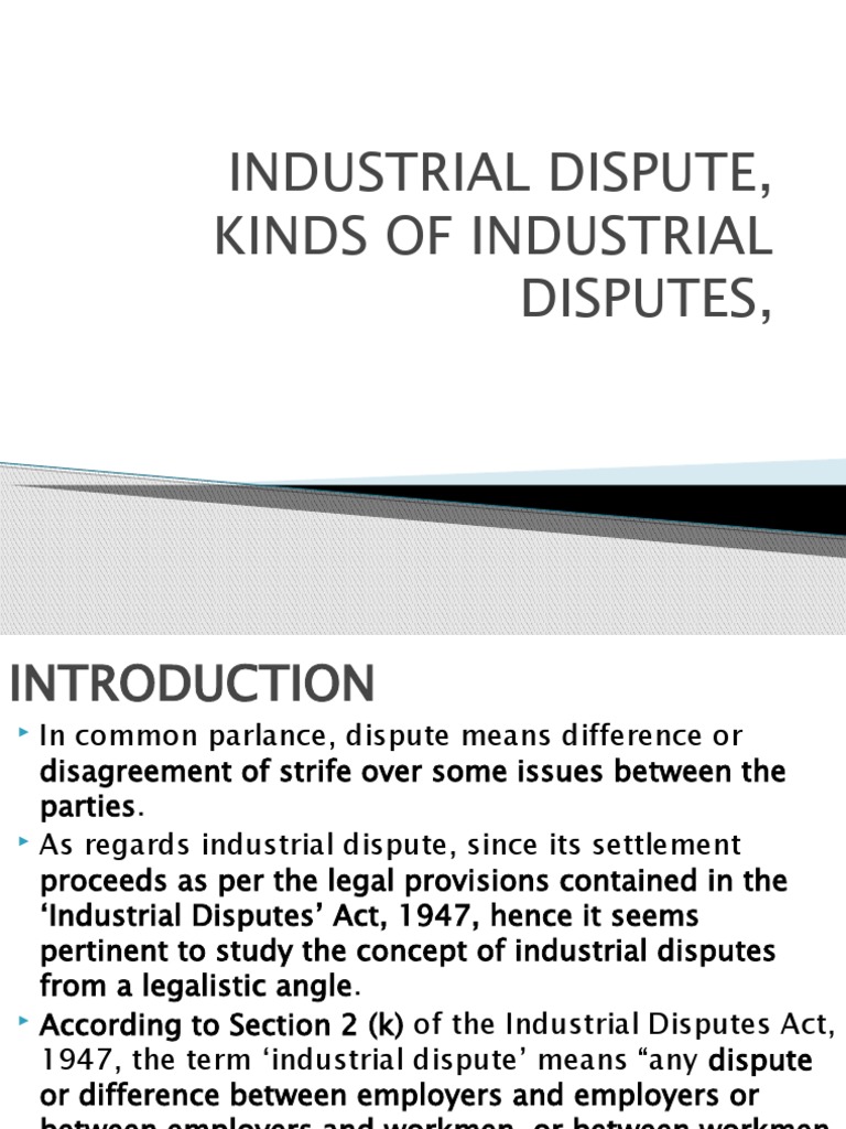 Industrial Dispute, Kinds of Industrial Disputes PDF Lockout (Industry) Strike Action