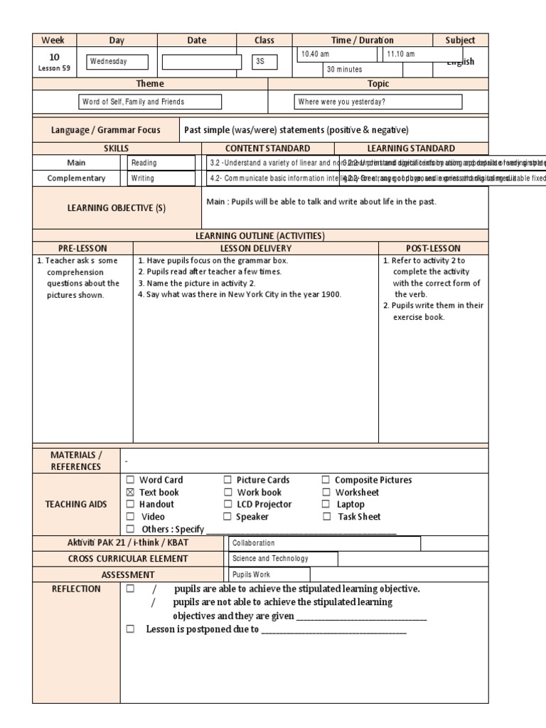 YEAR 3 LESSON 59 (B) | PDF | Reading Comprehension | Teachers