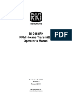 65-2461RK PPM Hexane Transmitter Operator's Manual: Part Number: 71-0144RK Revision: 0 Released: 2/16/11