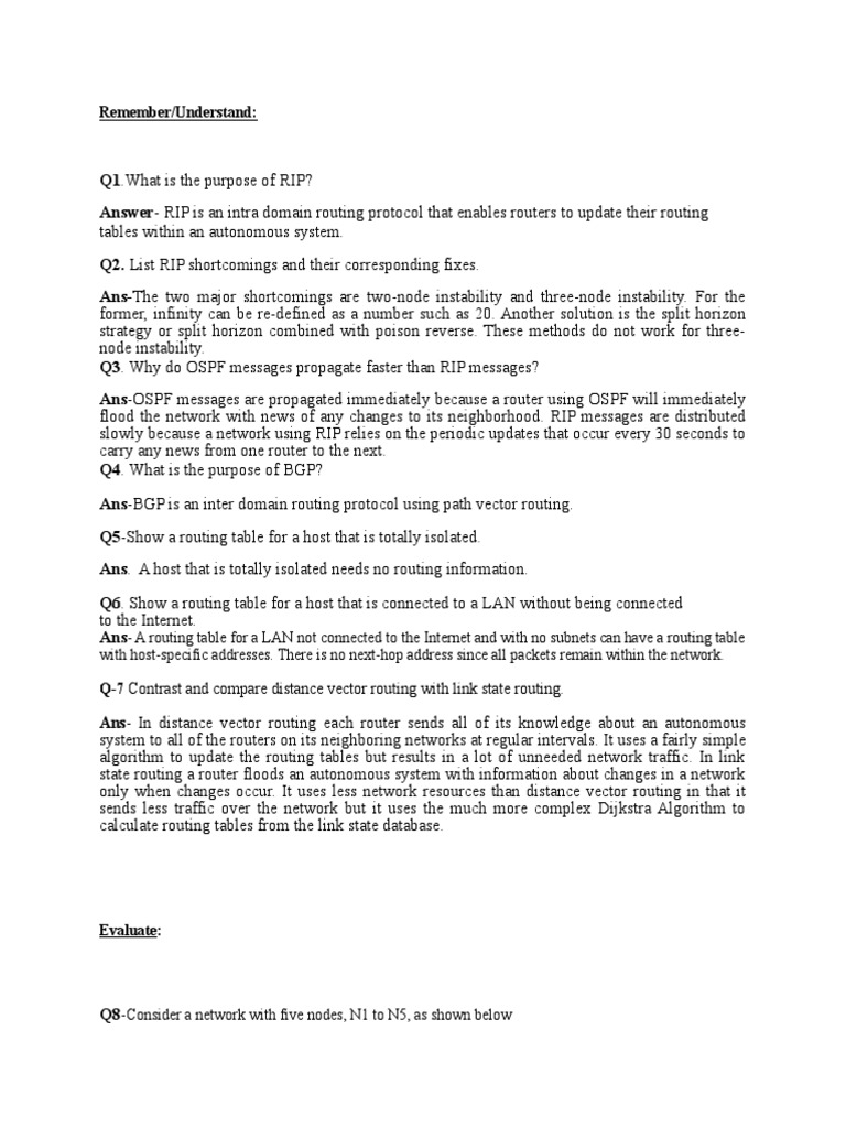 Understanding Routing Protocols A Comparison of Distance Vector and Link State Routing PDF