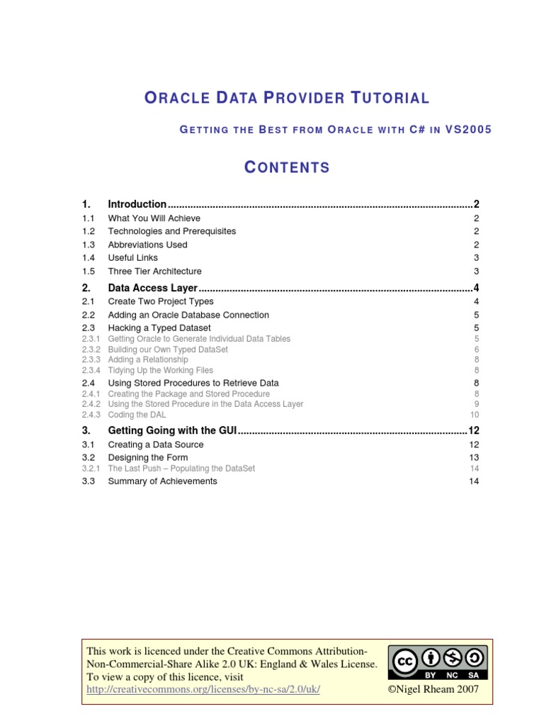 Oracle ODP Tutorial - v1-0 | PDF | Oracle Database | Microsoft Visual ...