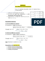 Module-3 Finite Differences and Interpolation: Example: For 0