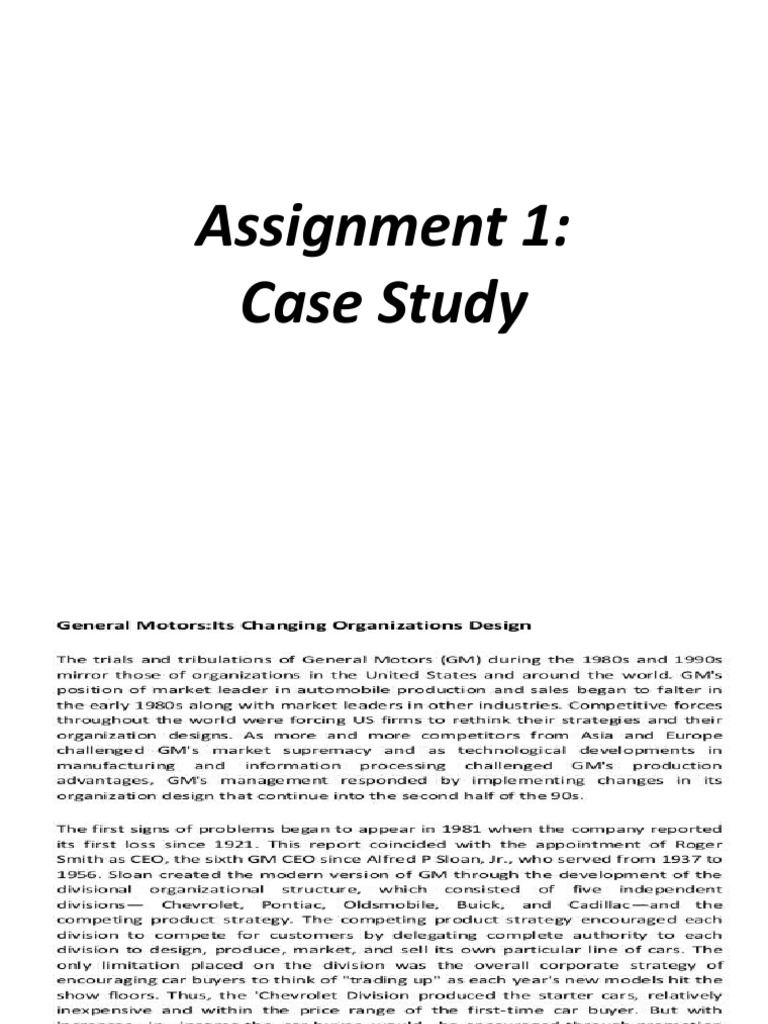 Assignment 1: Case Study | PDF