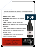 Geoff Merrill Pimpala Road Cabernet Merlot: For More Information Please OR Call Us: 021264642