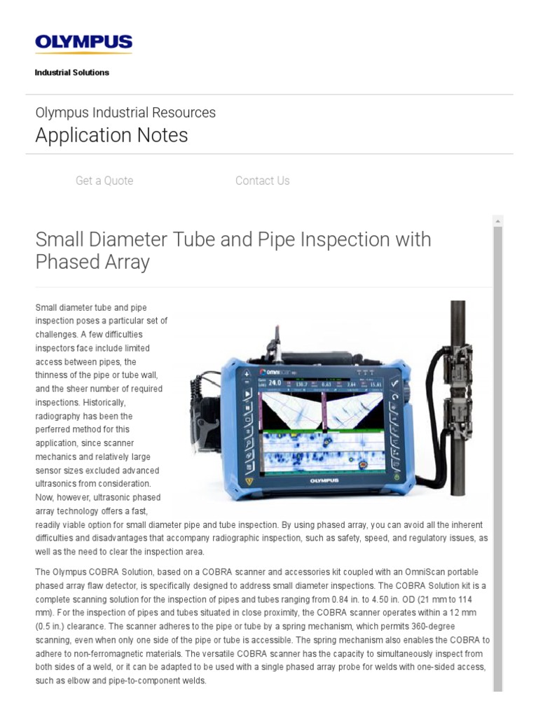 Small Diameter Tube and Pipe Inspection With Phased Array PDF | PDF ...