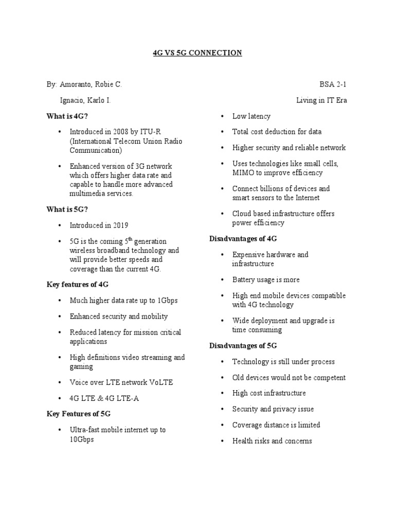 4G vs 5G: Key Features and Disadvantages | PDF