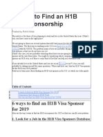 6 Ways Find H1B Sponsor