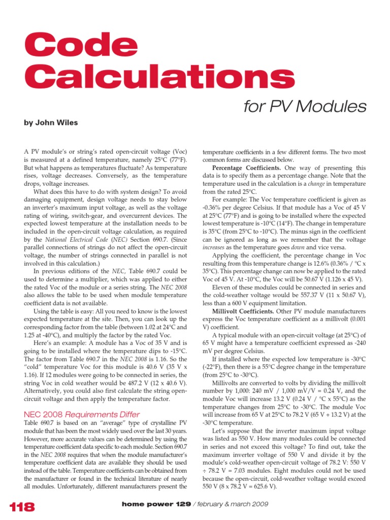 HP129 PV MATH Code Corner PDF | PDF | Photovoltaics | Photovoltaic System