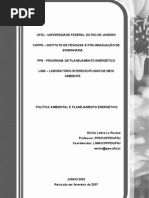  POLÍTICA AMBIENTAL E PLANEJAMENTO ENERGÉTICO - Emílio La Rovère