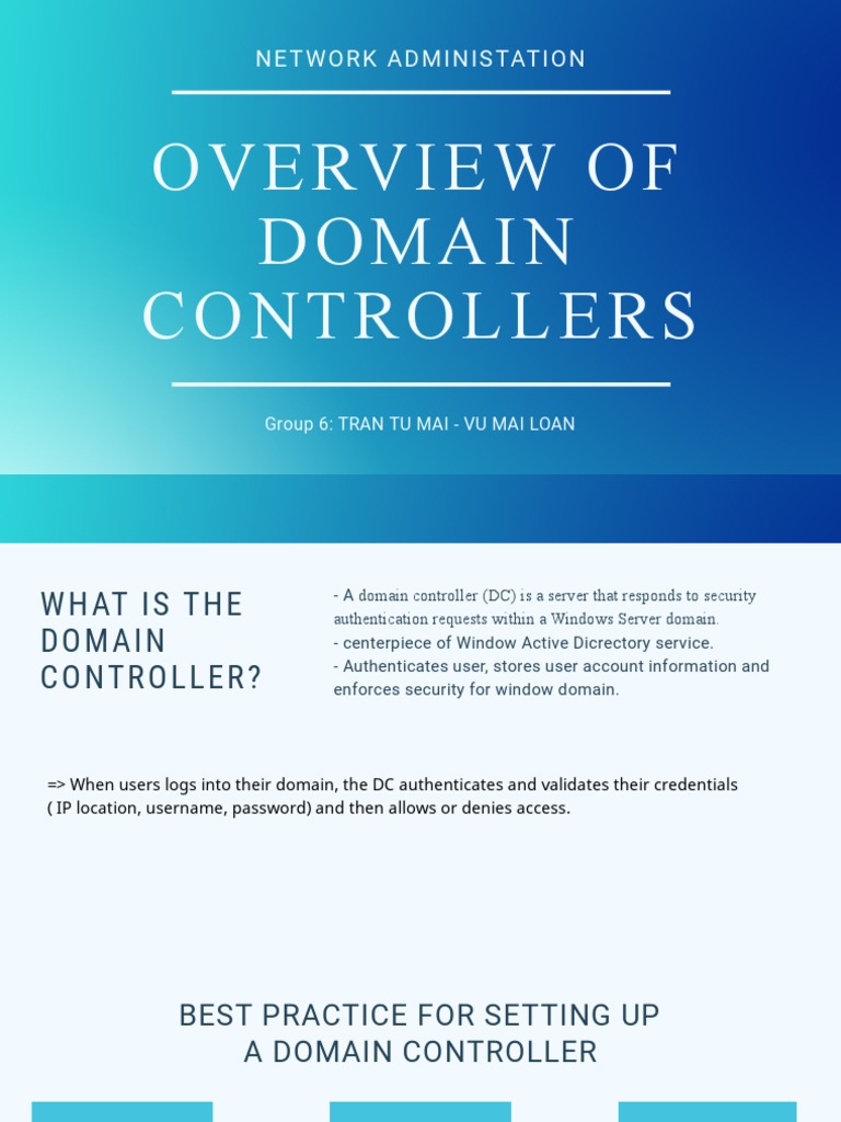 Network Administation: Overview of Domain Controllers | PDF | Active ...