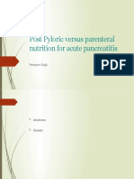 Post Pyloric Versus Parenteral Nutrition For Acute Pancreatitis