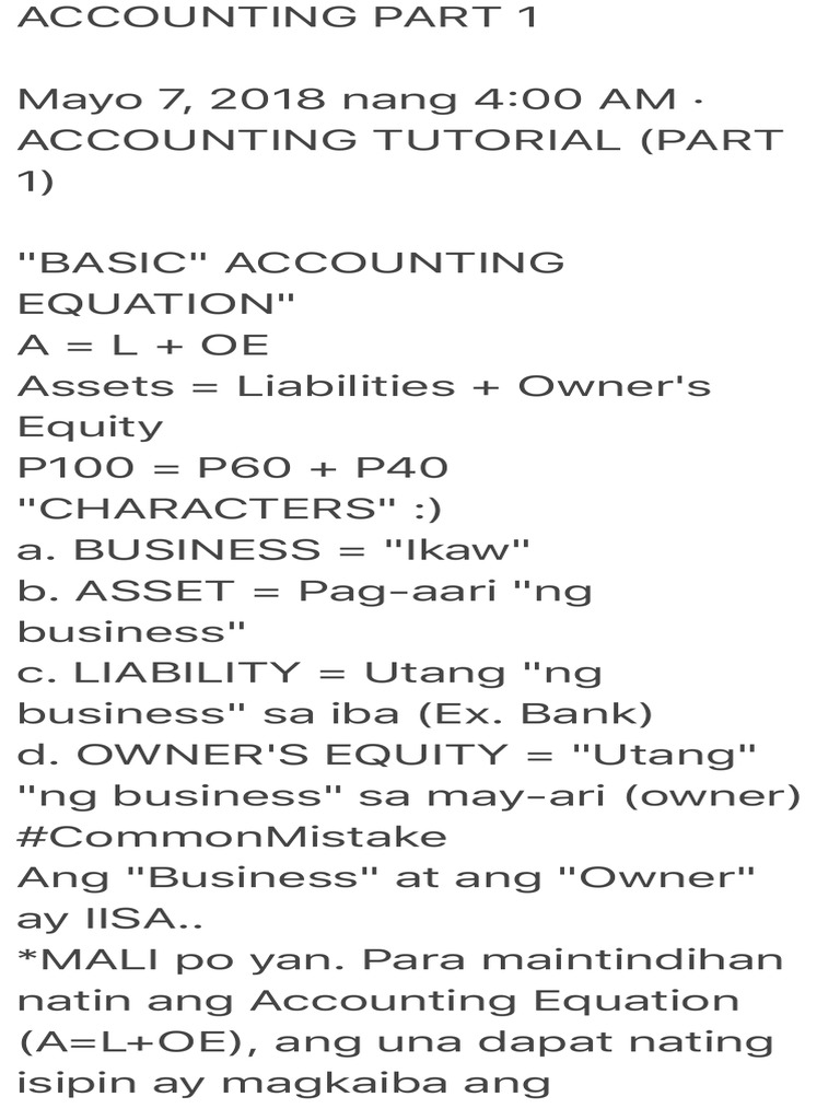 Accounting Part 1 PDF | PDF