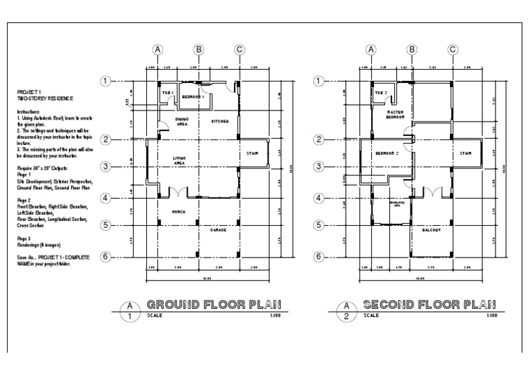 Ground Floor Plan Second Floor Plan: A B C A B C | PDF