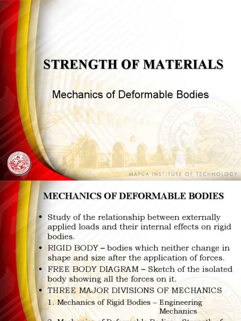 Strength of Materials: Mechanics Overview | PDF | Strength Of Materials ...
