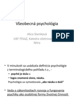 Všeobecná Psychológia - Semináre