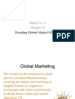 Serial No. 6: Deciding Global Market Offering