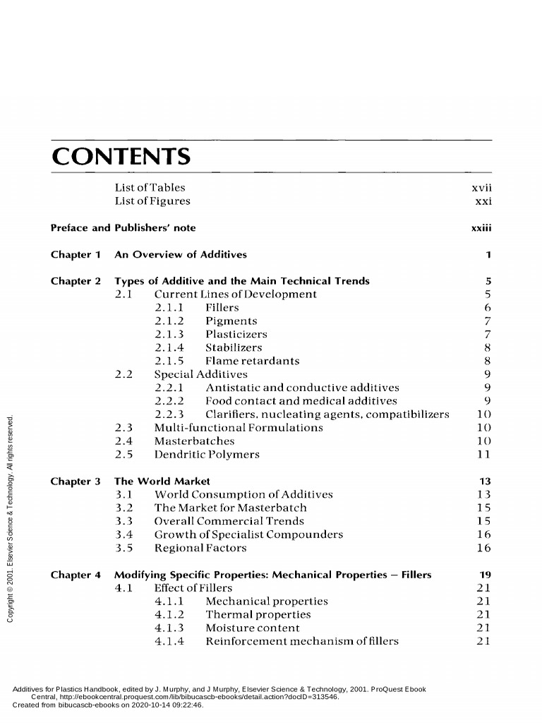 Additives For Plastics Handbook (Contents) PDF Fibers Pigment