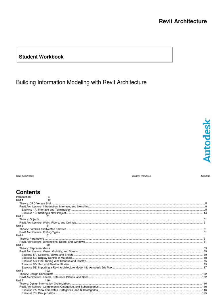 Student Workbook: Revit Architecture | PDF | Autodesk Revit | Building ...