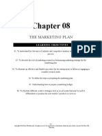 The Marketing Plan: Learning Objectives