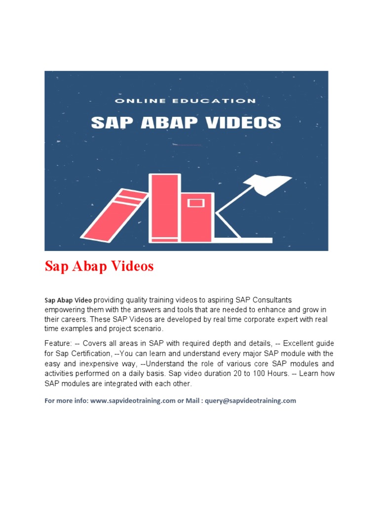SAP ABAP Training Videos Guide | PDF | Business
