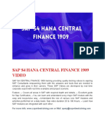 Sap S4 Hana Central Finance