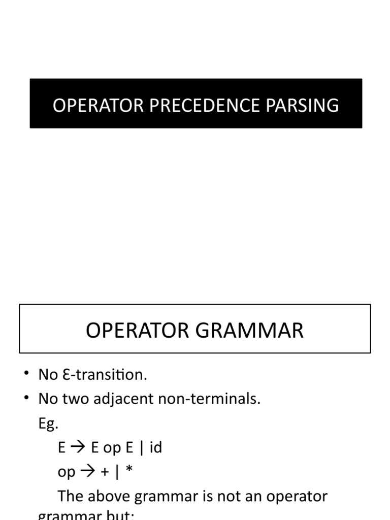 Operator Precedence | PDF | Parsing | Algorithms And Data Structures