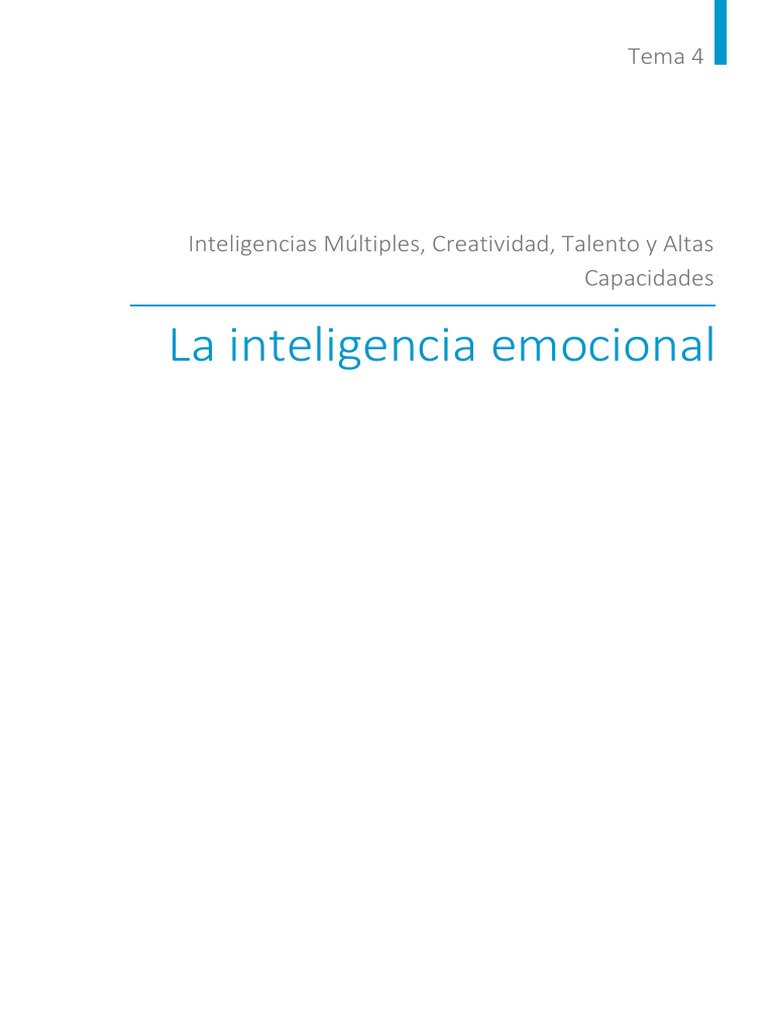 Tema4 PDF | PDF | Inteligencia emocional | Las emociones