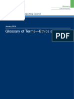 Glossary of Terms - Ethics and Auditing: Financial Reporting Council