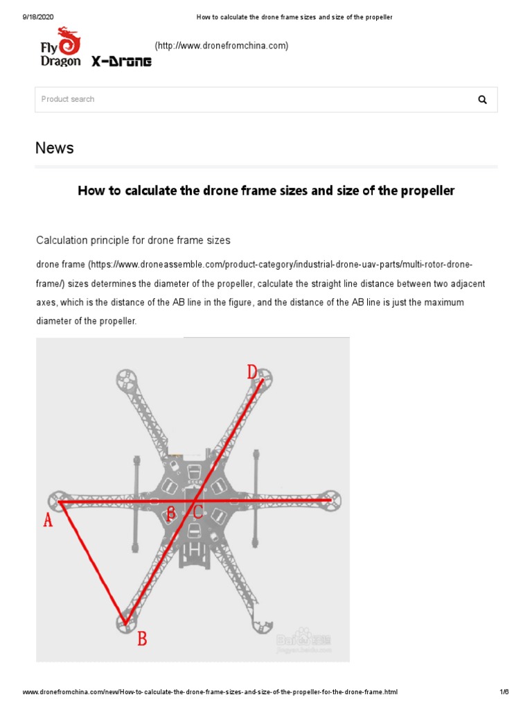 How To Calculate The Drone Frame Sizes and Size of The Propeller PDF