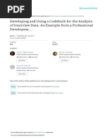 Developing and Using A Codebook For The Analysis of Interview Data: An Example From A Professional Developme...