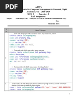 MTA SQL - LAB Assignment 2019 - 20