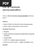 List of Common Microcontrollers: Altera