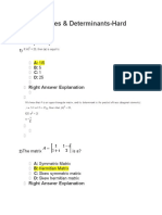 Matrices & Determinants-Hard: Right Answer Explanation