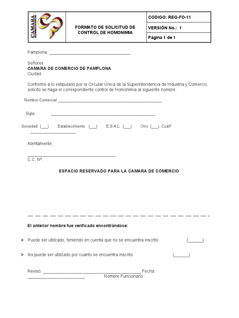 Modelo De Declaração De Homonímia – RVAB