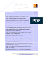 A Checklist For Effective Reports: Tick Box When Checked