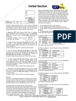 Verbal Section: 15 Out of 25 Questions Were New Type... Available in Cetking Blue Books Only