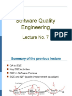 Software Quality Engineering: Lecture No. 7