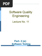 Software Quality Engineering: Lecture No. 11