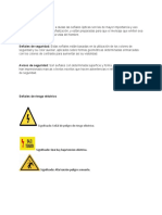 Tipos señalización óptica seguridad avisos riesgo eléctrico