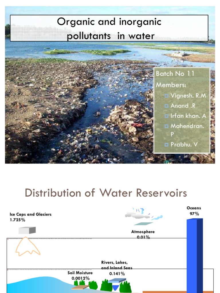 corrected Organic and pollutants in water Sewage Water