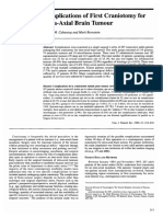 Complications of First Craniotomy For Intraaxial Brain Tumor