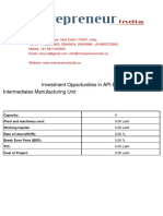 Investment Opportunities in API Bulk Drugs & Intermediates Manufacturing Unit PDF