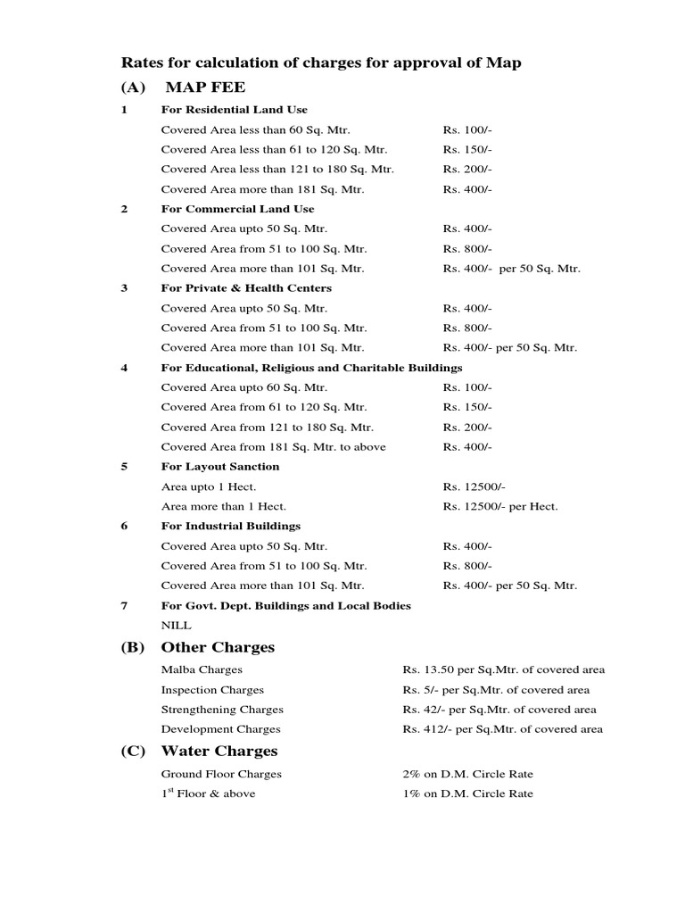 Map Approval Fee Structure | PDF