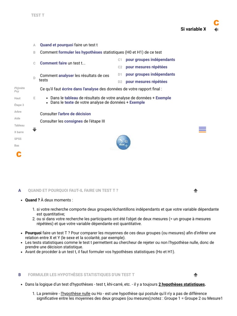 Guide sur le Test T de Student | PDF | Analyse des données | Test d ...