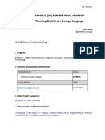 Initial Proposal (D1) For The Final Project Master in Teaching English As A Foreign Language